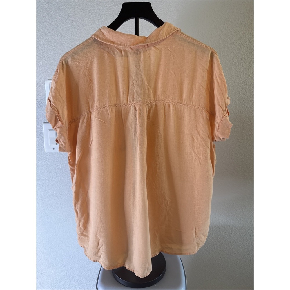 BeCool Women's S Button Down Lightweight Top Cap Sleeveless Orange Size Large - Picture 2 of 7